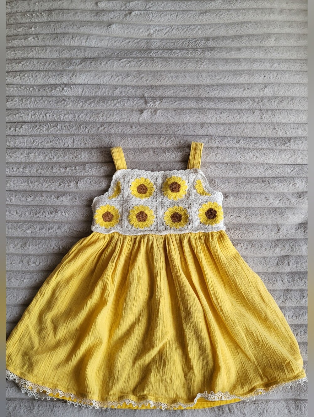 Haute Hippie Yellow Sunflower Crochet Sundress